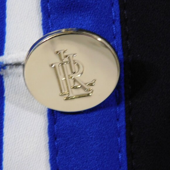 Lauren Ralph Lauren Womens 6 Blue White Striped Wide Leg Pant High Rise - Picture 9 of 16